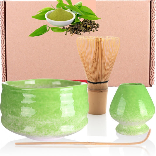 Matcha tea set Moegi including bamboo broom gift