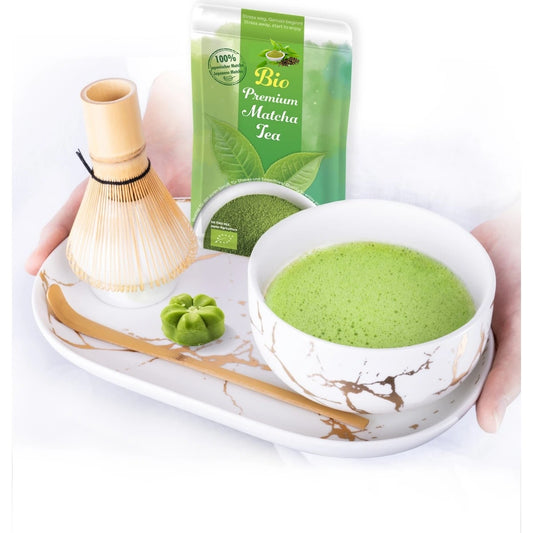 Matcha Green Tea Set Howaito incl. Tea & Tray Gift