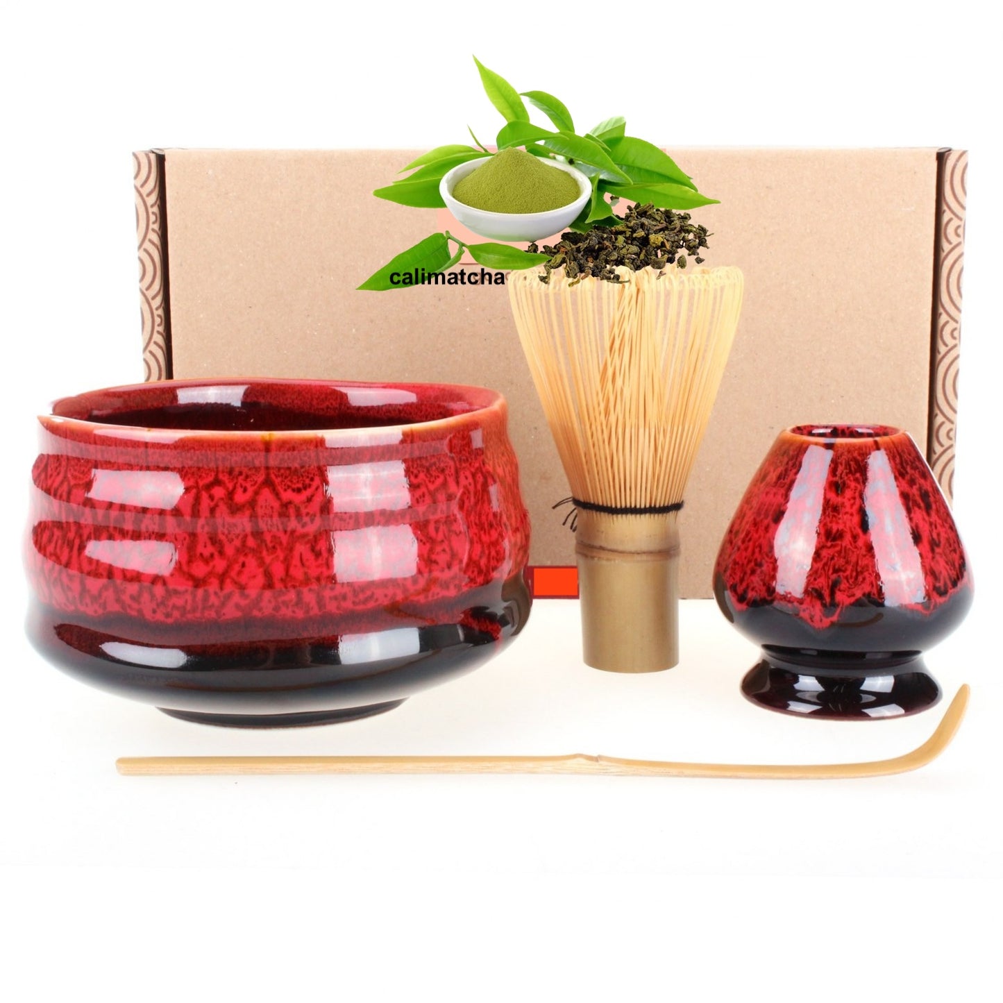 Matcha green tea set Reddo including matcha broom gift