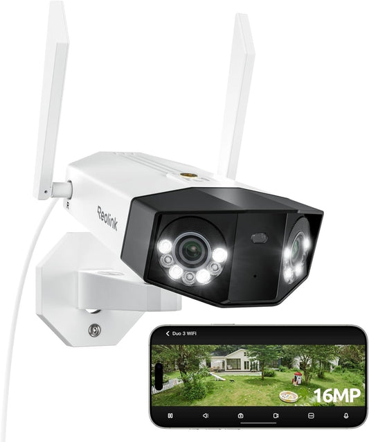 Reolink Duo 3 WiFi 16MP Überwachungskamera mit 180° Panoramablick - Calitronshop.com