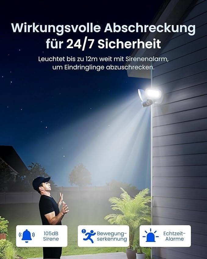 Reolink Elite Floodlight WiFi, 4K Wi - Fi 6 Überwachungskamera Aussen - Calitronshop.com