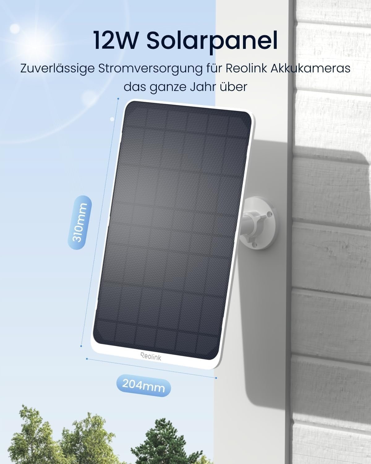 Reolink Solarpanel 3 - 12W - weiss, für akkubetriebene Reolink Kameras - Calitronshop.com