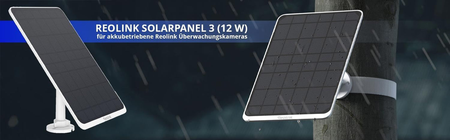 Reolink Solarpanel 3 - 12W - weiss, für akkubetriebene Reolink Kameras - Calitronshop.com