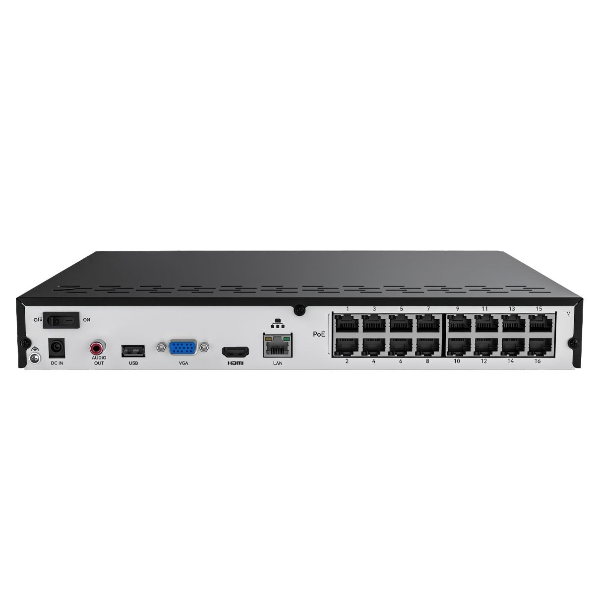 RP - PN16 Professioneller 16 - Kanal PoE Netzwerkvideorekorder, Perimeterschutz, ReoNeura KI - Calitronshop.com