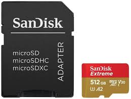 Sandisk Extreme microSDXC, 512GB, U3, A2, V30 Speicherkarte (SDSQXAV - 512G - GN6MA) - Calitronshop.com