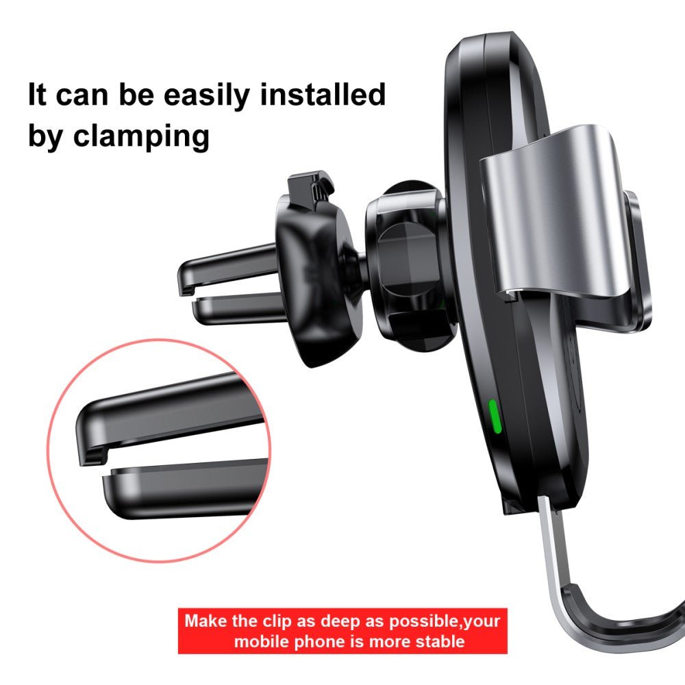 Auto KFZ Halterung & Ladegerät kabellos wireless laden Silber - Calitronshop.com
