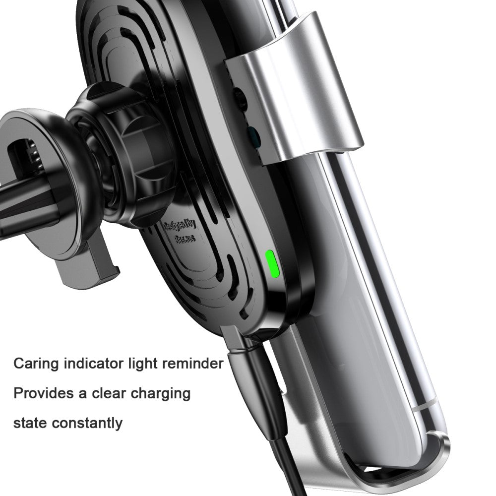 Auto KFZ Halterung & Ladegerät kabellos wireless laden Silber - Calitronshop.com