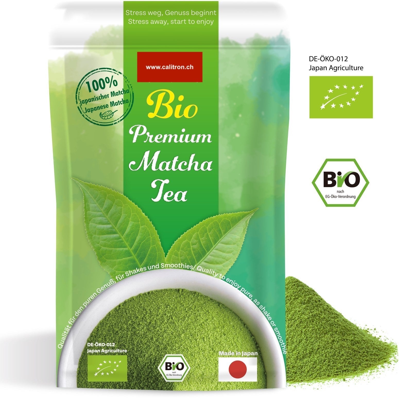 Thé Matcha Bio Japon Qualité Premium, 100g 