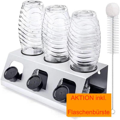 Flaschenhalter, Abtropfhalter aus Edelstahl für Sodastream Flaschen
