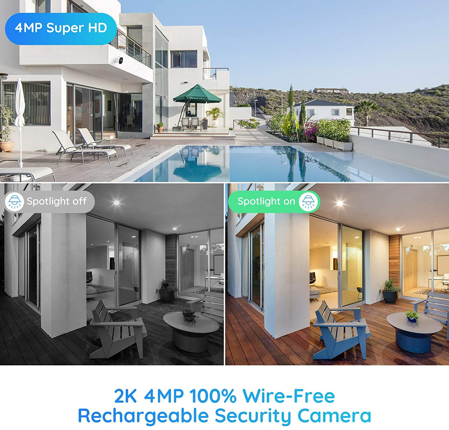 Reolink Argus 3 PRO PLUS 2K Überwachungskamera mit Akku weiss - Calitronshop.com