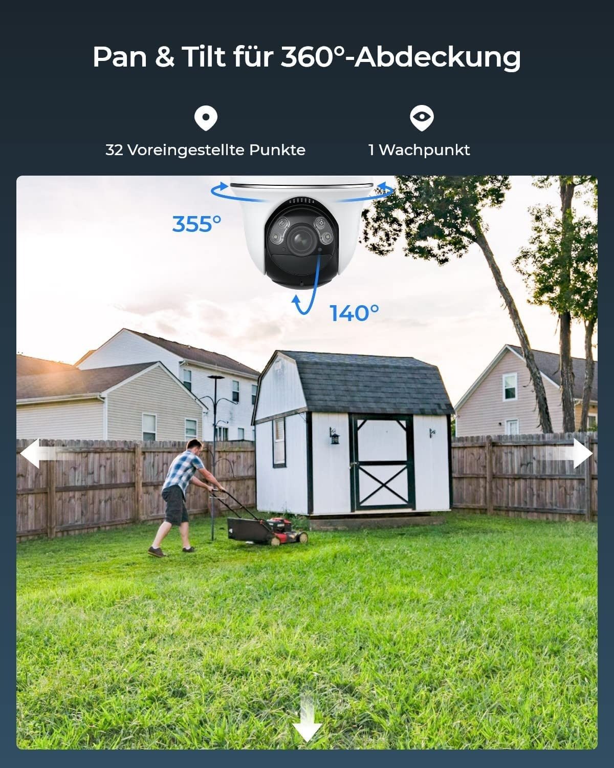 Reolink Argus PT Ultra 4K / 8MP dreh und schwenkbar Überwachungskamera - Calitronshop.com