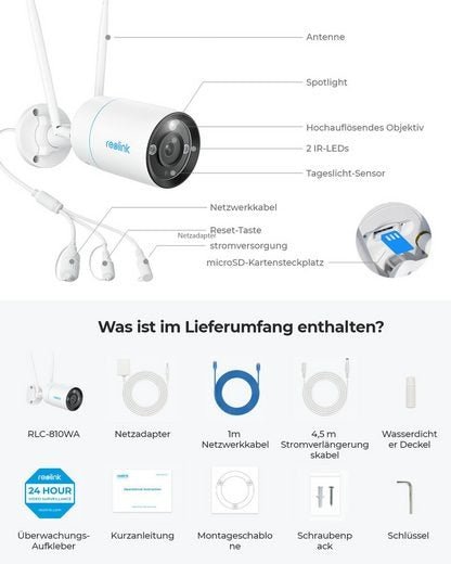 Reolink RLC-810WA - W330 4K WiFi Überwachungskamera - Calitronshop.com