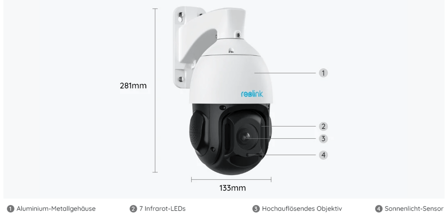 Reolink RLC-823A-16x - Intelligente 4K UHD PoE IP-Kamera mit PTZ & 16x Zoom RL-RLC-823A-16X - Calitronshop.com