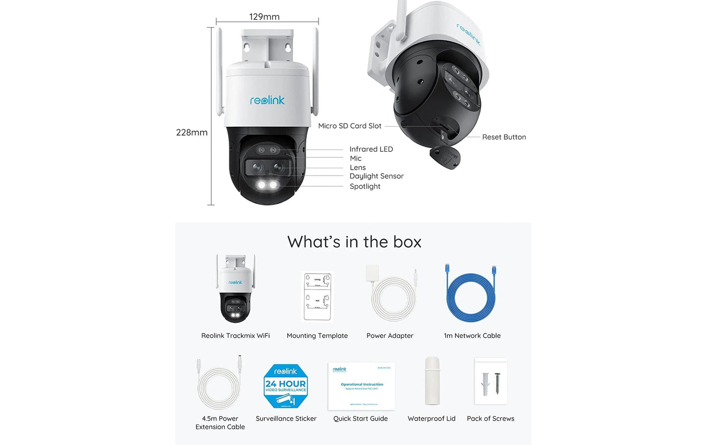 Reolink TrackMix WiFi Überwachungskamera mit Autozoom & Tracking - Calitronshop.com