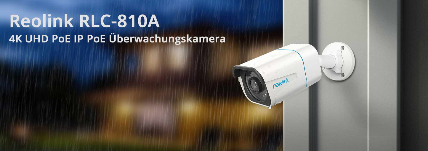 RLC-810A 4K UHD IP PoE Überwachungskamera mit intelligenter Personen- & Autoerkennung - Calitronshop.com