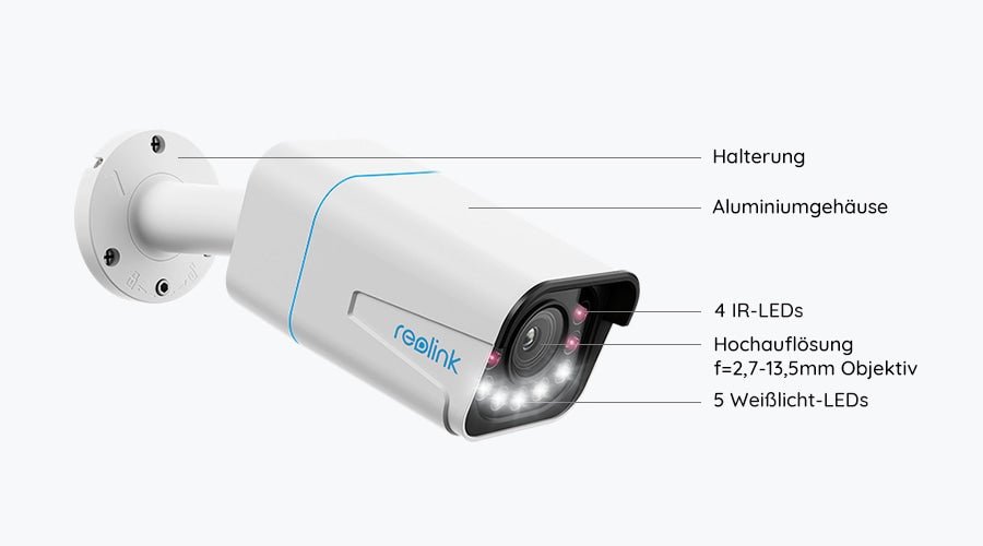 RLC-811A - B4K11 Smarte 4K UHD PoE-Kamera mit 5X Zoom & Spotlight - Calitronshop.com