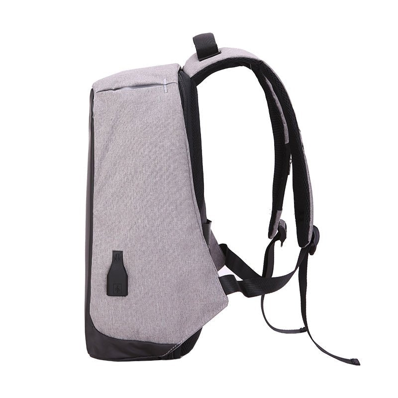 Rucksack mit USB Ladeanschluss Grau-schwarz - Calitronshop.com