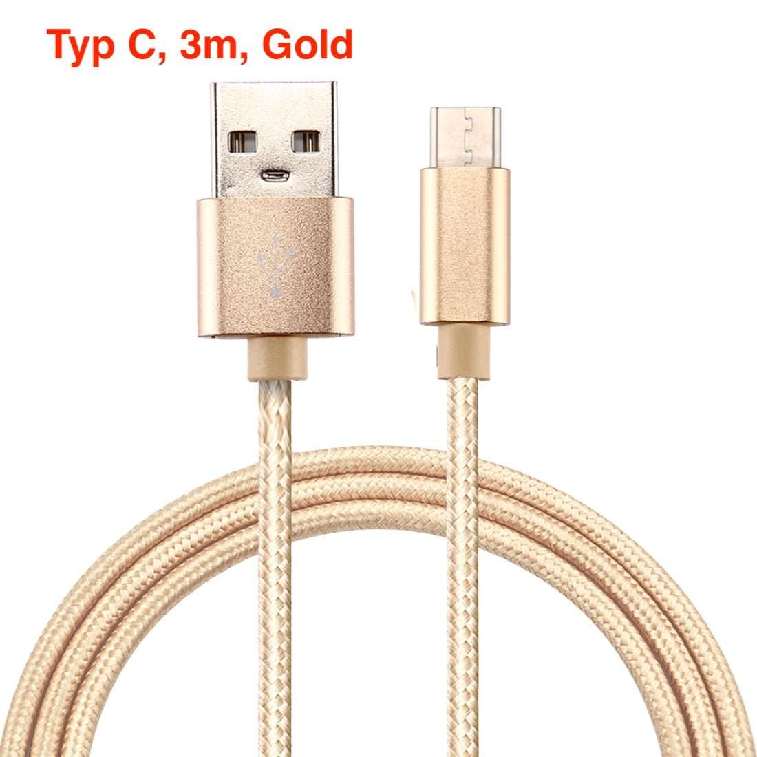 Schnell Ladekabel Typ C USB Gold 3m - Calitronshop.com