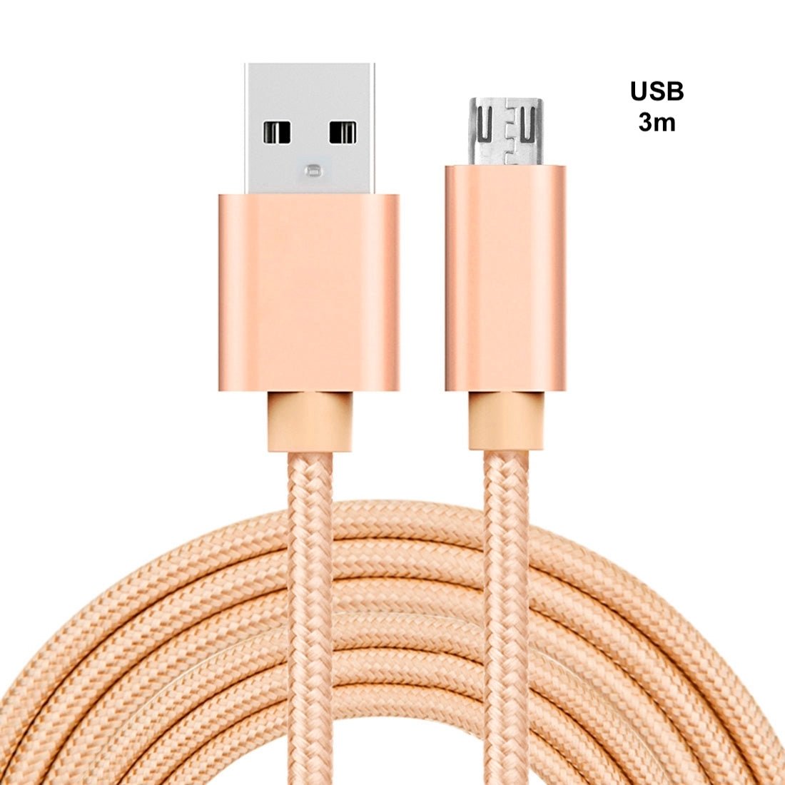 Schnellladekabel Micro-USB gold 3m Ladekabel - Calitronshop.com