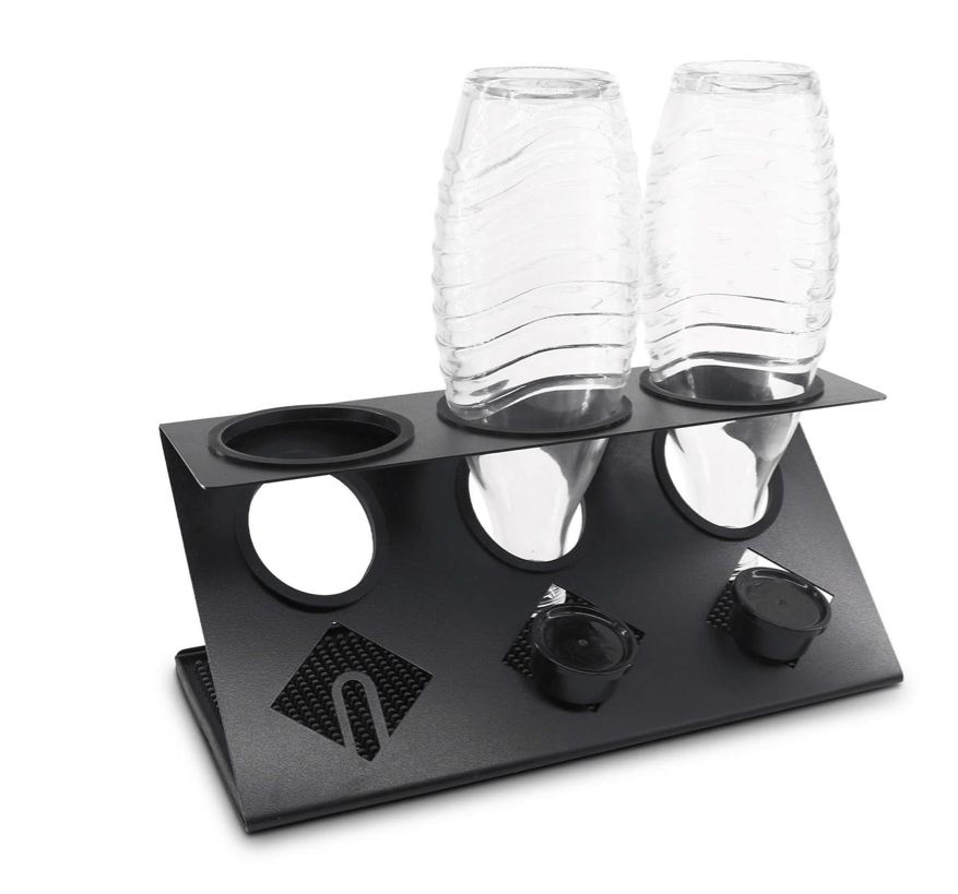Sodastream Flaschenhalter Edelstahl für 3 Flaschen Z- Schwarz - Calitronshop.com