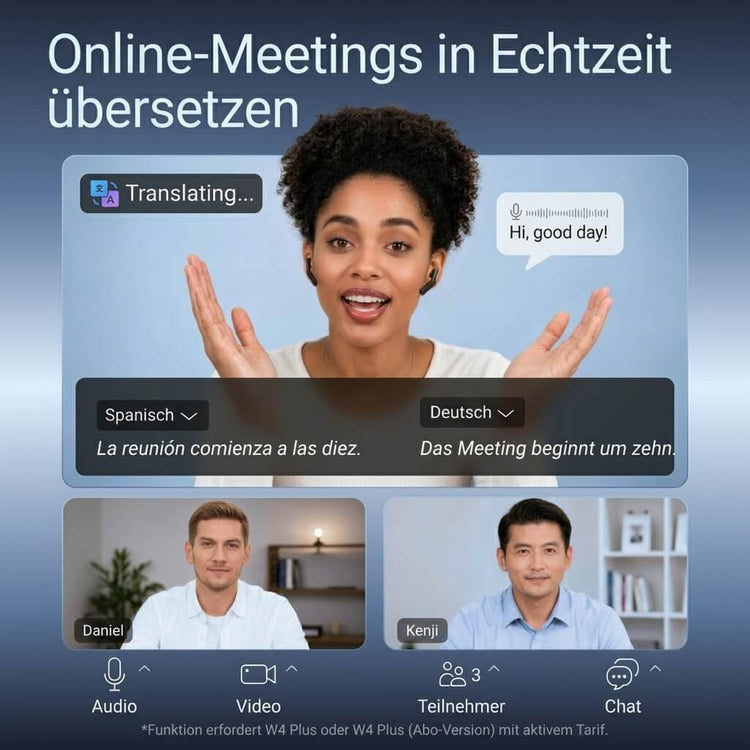 Timekettle W4 Plus KI-Übersetzer-Ohrhörer Lifetime Version schwarz - Calitronshop.com