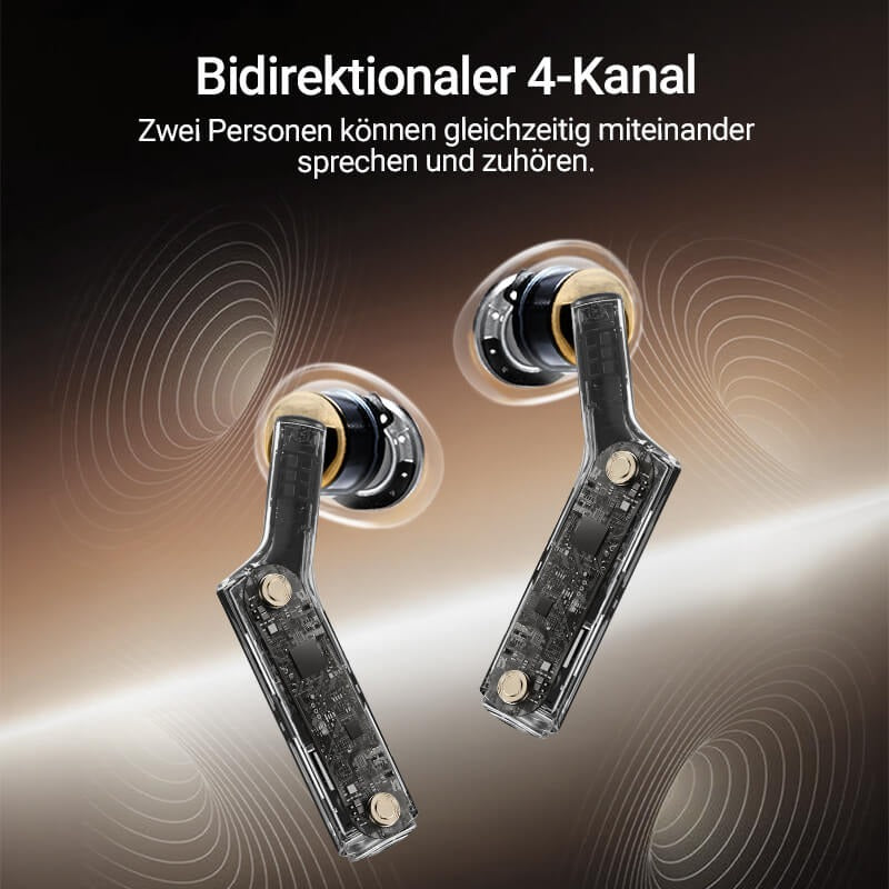 Timekettle W4 – KI-Dolmetscher-Ohrhörer mit 52 Sprachen, Knochenleitungs-Sensor & Echtzeit-Übersetzung
