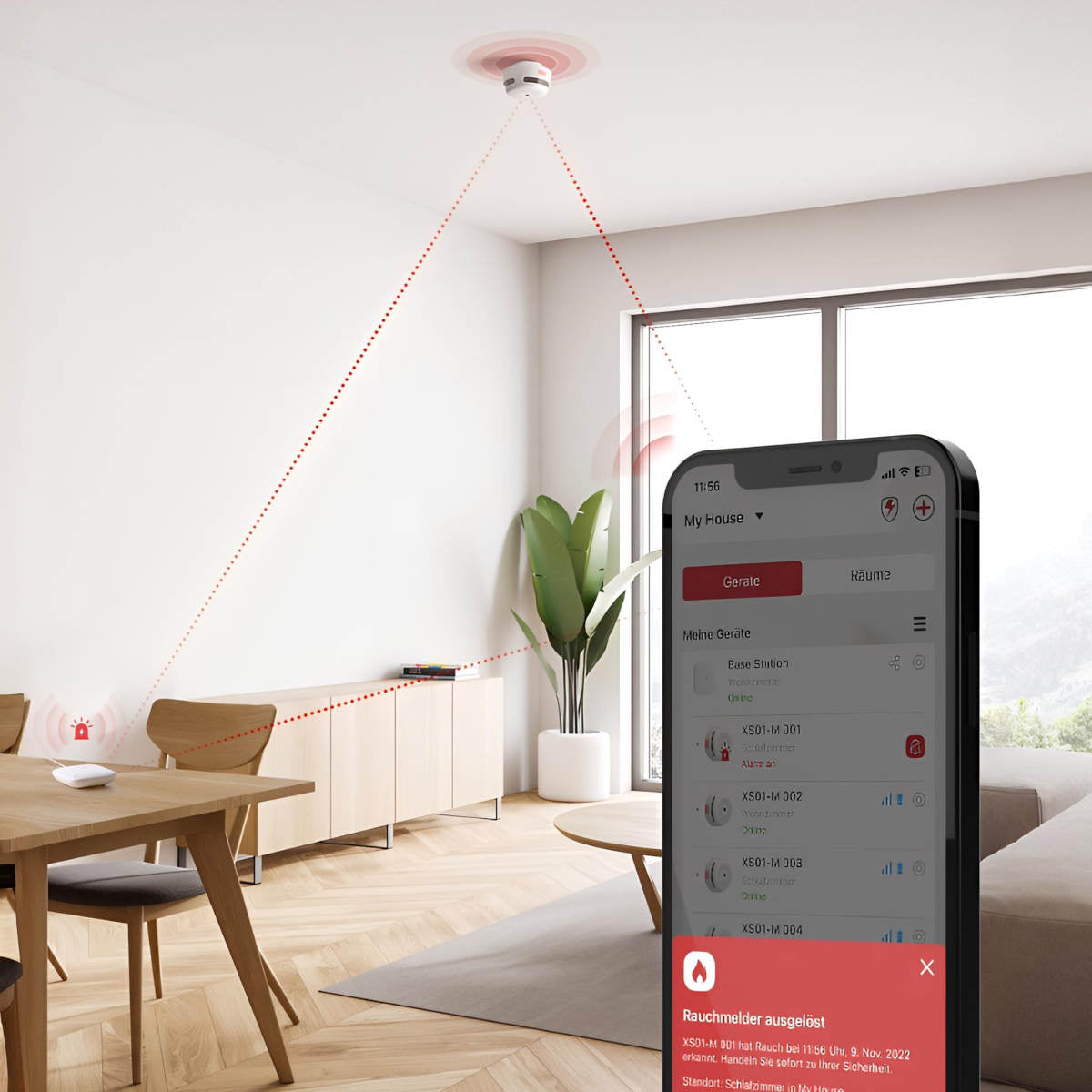 X-SENSE FS61 Rauchmelder Set Basisstation & 6St. Rauchmelder