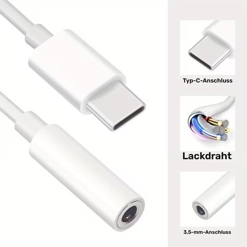 Audio Adapter USB - Typ C - Audio Konverter Adapterkabel - Calitronshop.com