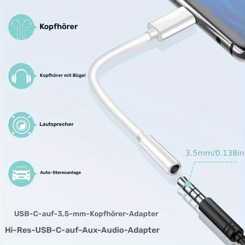 Audio Adapter USB - Typ C - Audio Konverter Adapterkabel - Calitronshop.com