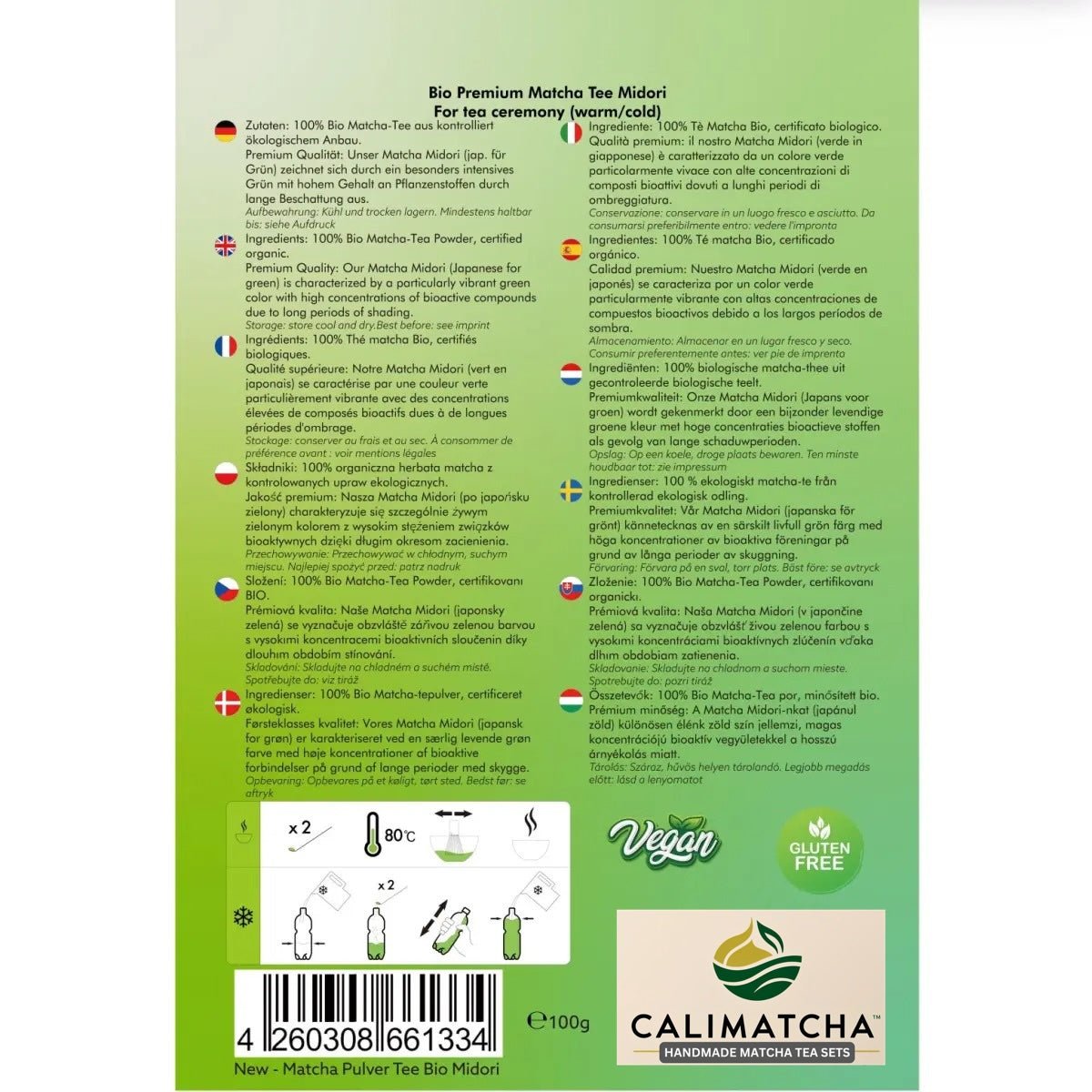 Bio Matcha Premium "Midori", 100g - Calitronshop.com