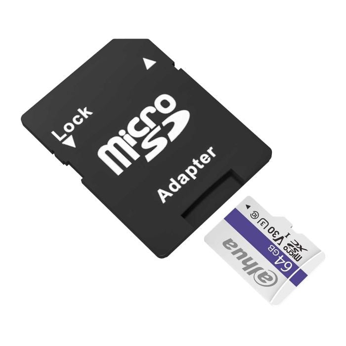 Dahua DHI - TF - C100A 64GB microSD Speicherkarte – V30, mit SD - Adapter - Calitronshop.com
