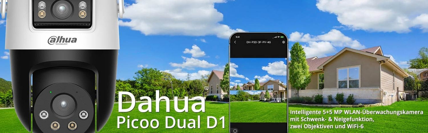 Dahua Picoo Dual D1 intelligente WLAN - Überwachungskamera mit Schwenk - & Neigefunktion, zwei Objektiven und WiFi - 6 - Calitronshop.com