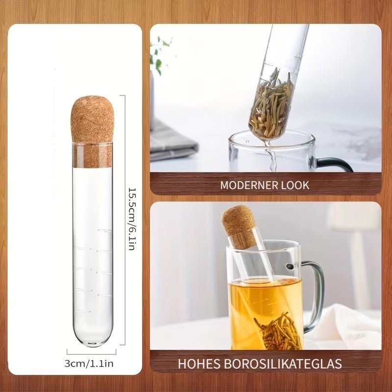 Durchsichtiges Glas - Siebe mit Korken - Deckel - Calitronshop.com