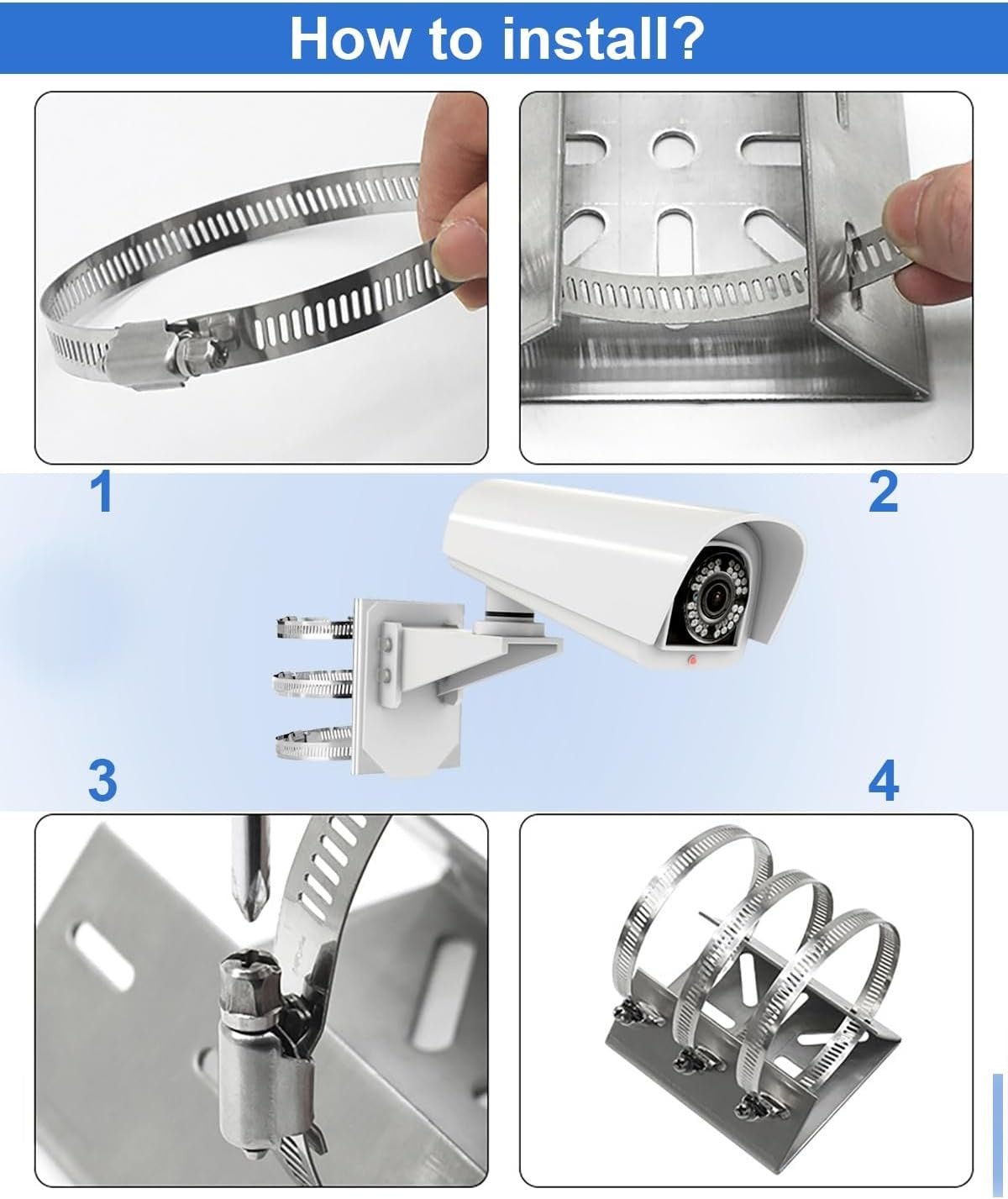 Edelstahl - Masthalterung für Überwachungskameras & PTZ - Domes - Calitronshop.com