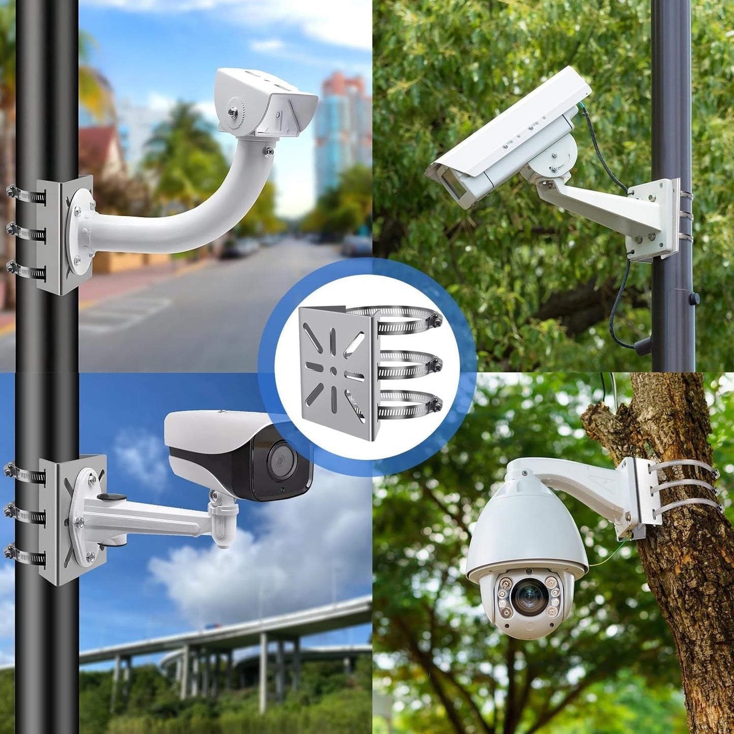 Edelstahl - Masthalterung für Überwachungskameras & PTZ - Domes - Calitronshop.com