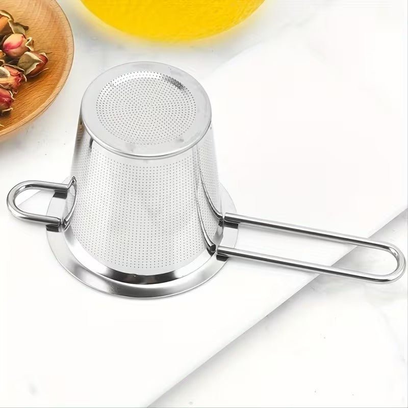 Edelstahl Teesieb mit Deckeln, Kettenhaken & Tropfschalen - Calitronshop.com