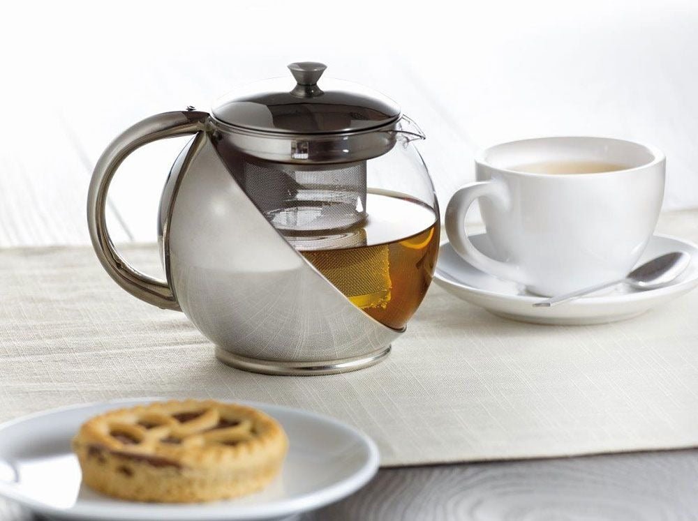 Edelstahl/Glas - Kombination Teekanne sehr edel - Calitronshop.com