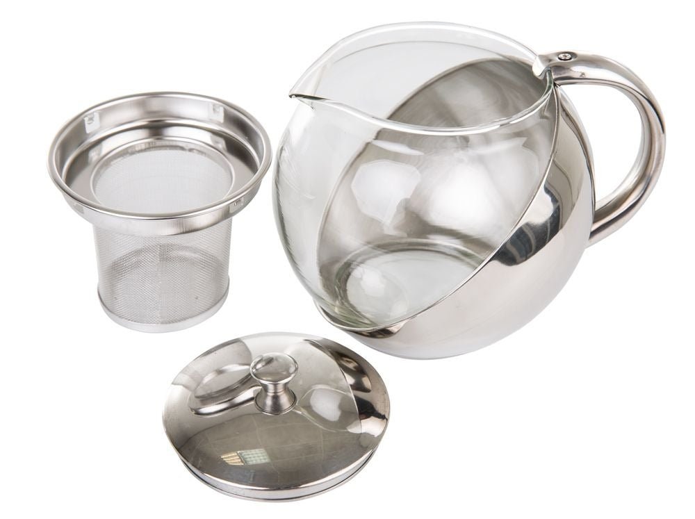 Edelstahl/Glas - Kombination Teekanne sehr edel - Calitronshop.com