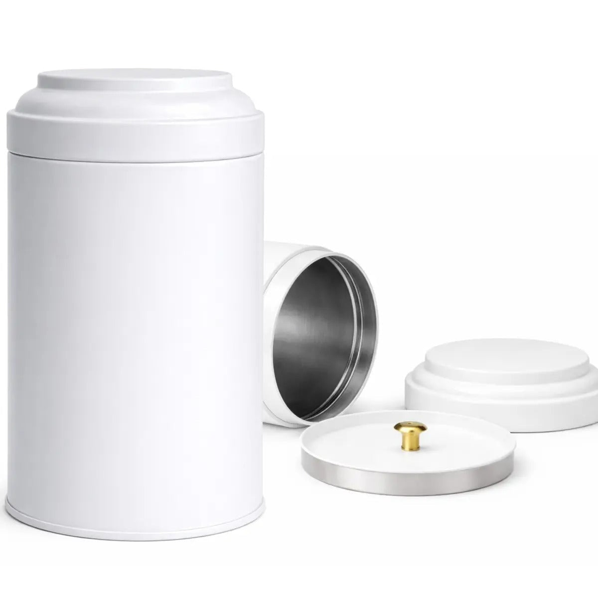 Eleganz trifft Aroma - Schutz: Die klassische Tee Dose (750ml) weiss - Calitronshop.com