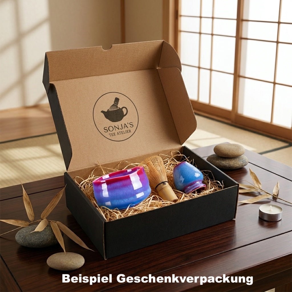 Geschenk Verpackung mattschwarz, Innen: Holzwolle - Calitronshop.com