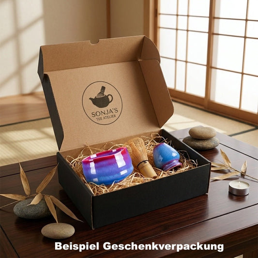 Geschenk Verpackung mattschwarz, Innen: Holzwolle - Calitronshop.com