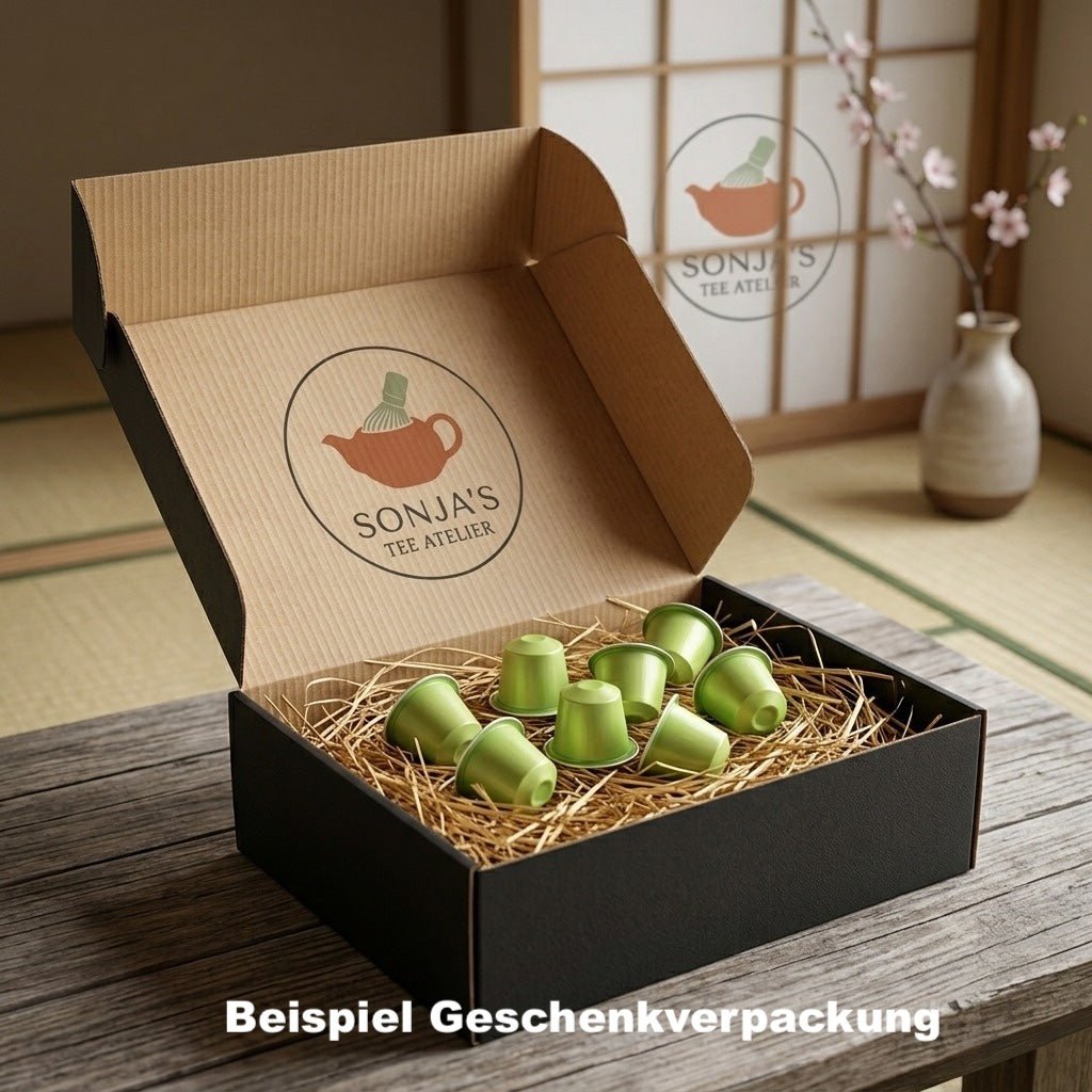 Geschenk Verpackung mattschwarz, Innen: Holzwolle - Calitronshop.com
