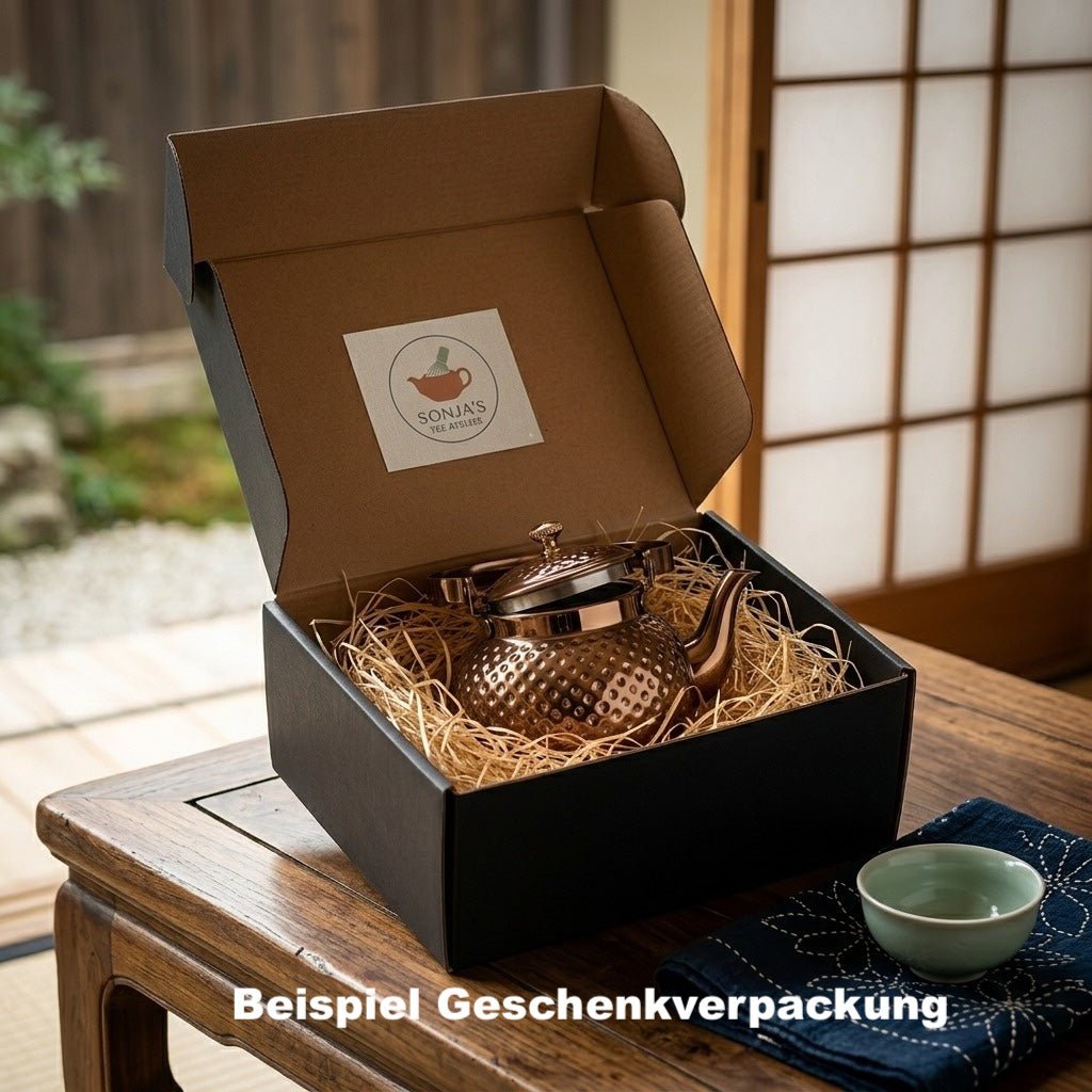 Geschenk Verpackung mattschwarz, Innen: Holzwolle - Calitronshop.com