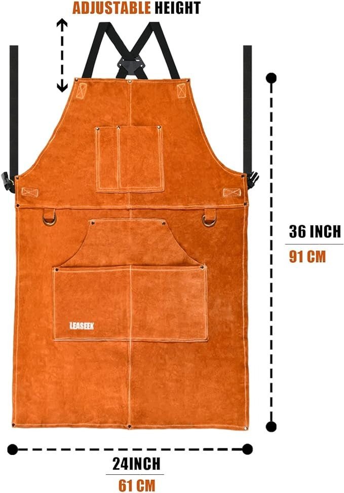 Grillschürze Leder wasserdicht ölbeständig, für den BBQ Profi - Calitronshop.com