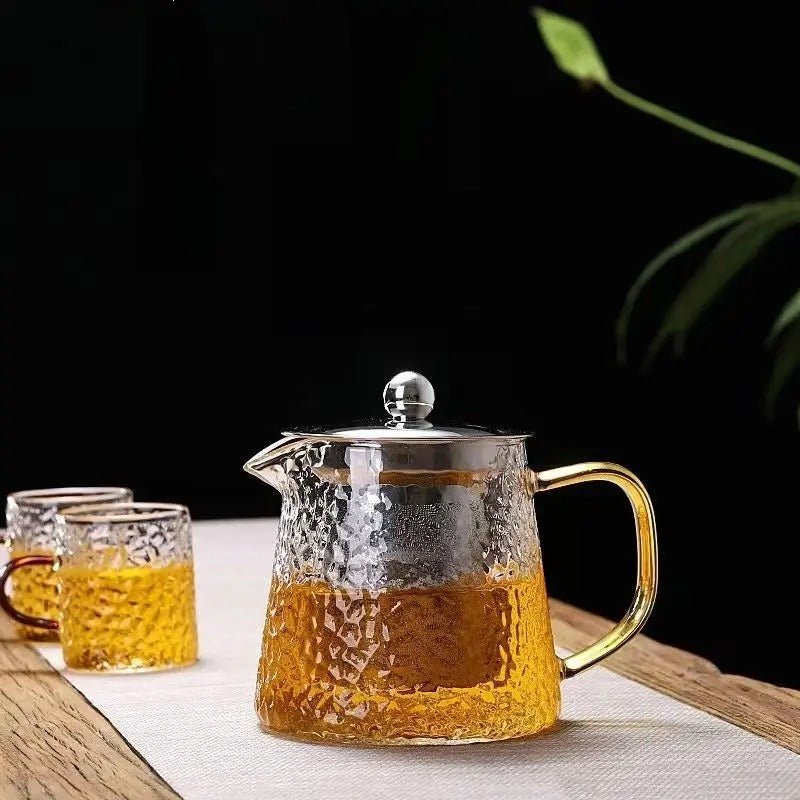 Hochwertige Borosilikatglas - Teekanne gehämmertes Glas 750ml - Calitronshop.com