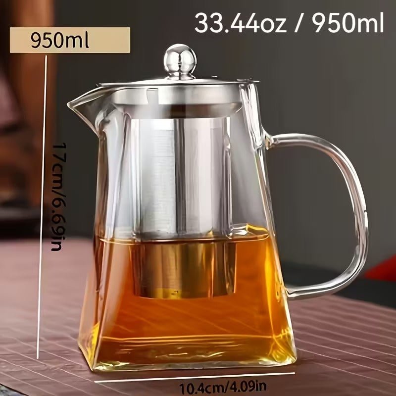 Individuell und zeitlos Glasteekanne aus hochwertigem Borosilikatglas 950 ml - Calitronshop.com