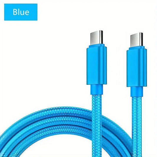 Ladekabel USB Typ C auf USB Typ C Schnell Ladekabel, Blau, 3m - Calitronshop.com