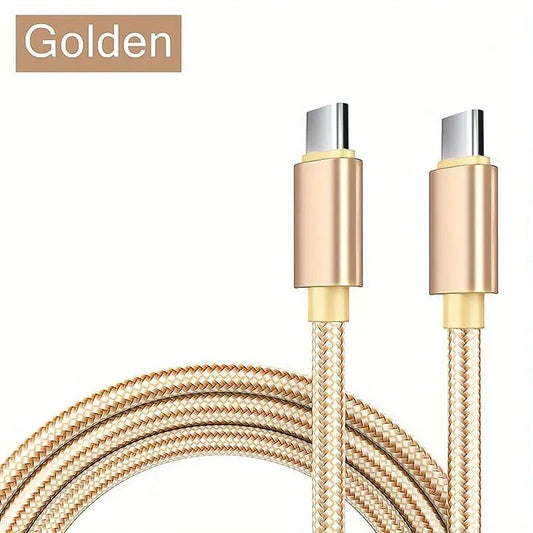 Ladekabel USB Typ C auf USB Typ C Schnell Ladekabel, Gold, 3m - Calitronshop.com