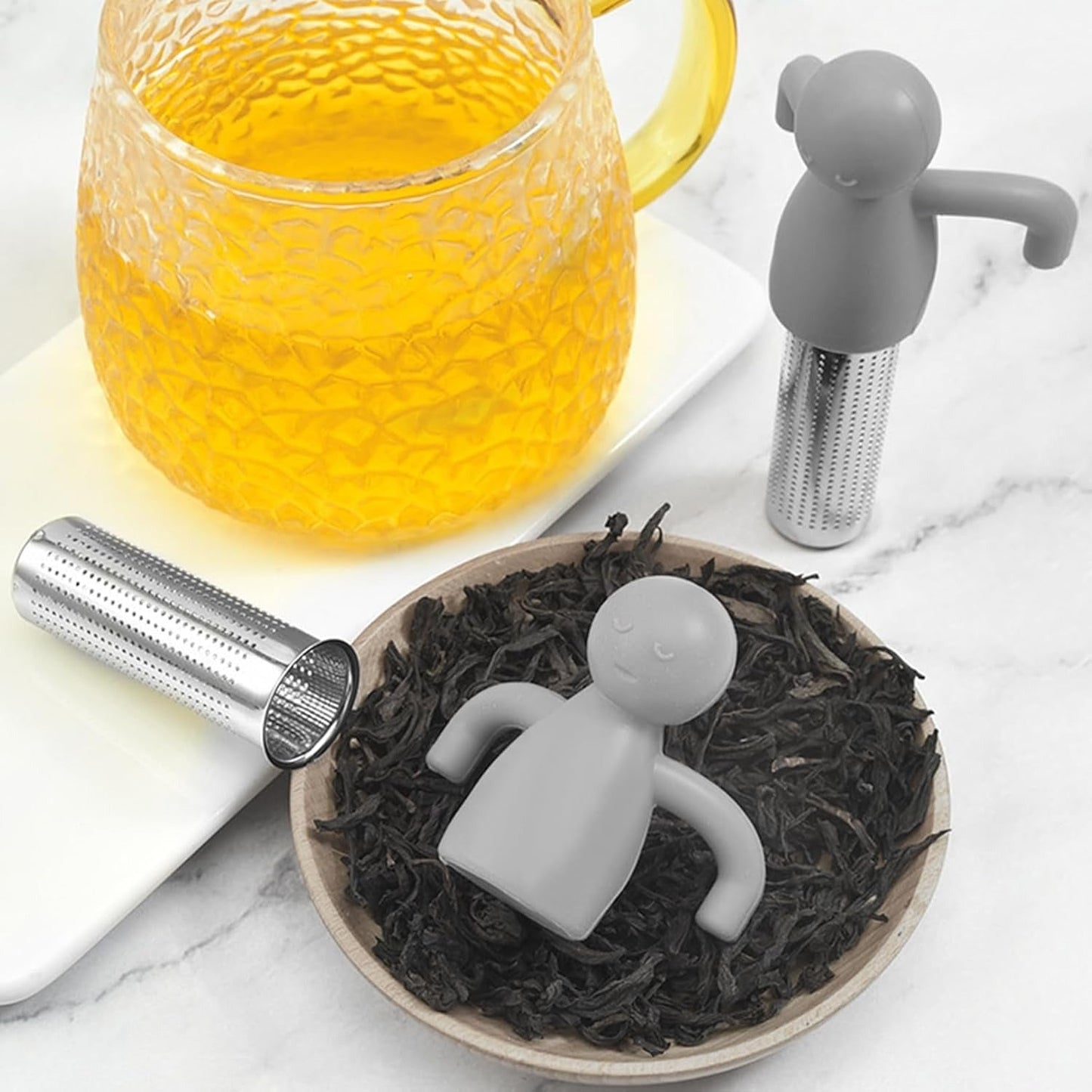 Loser Tee Infuser aus Edelstahl mit feiner Masche & Silikondeckeln - Calitronshop.com
