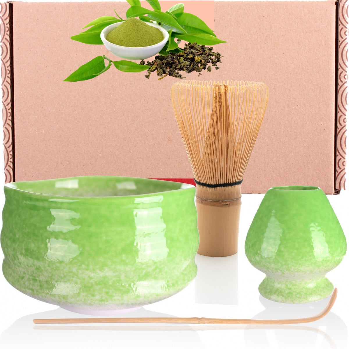 Matcha Tee Set "Moegi" inkl. Bambus Besen, Schale und Löffel